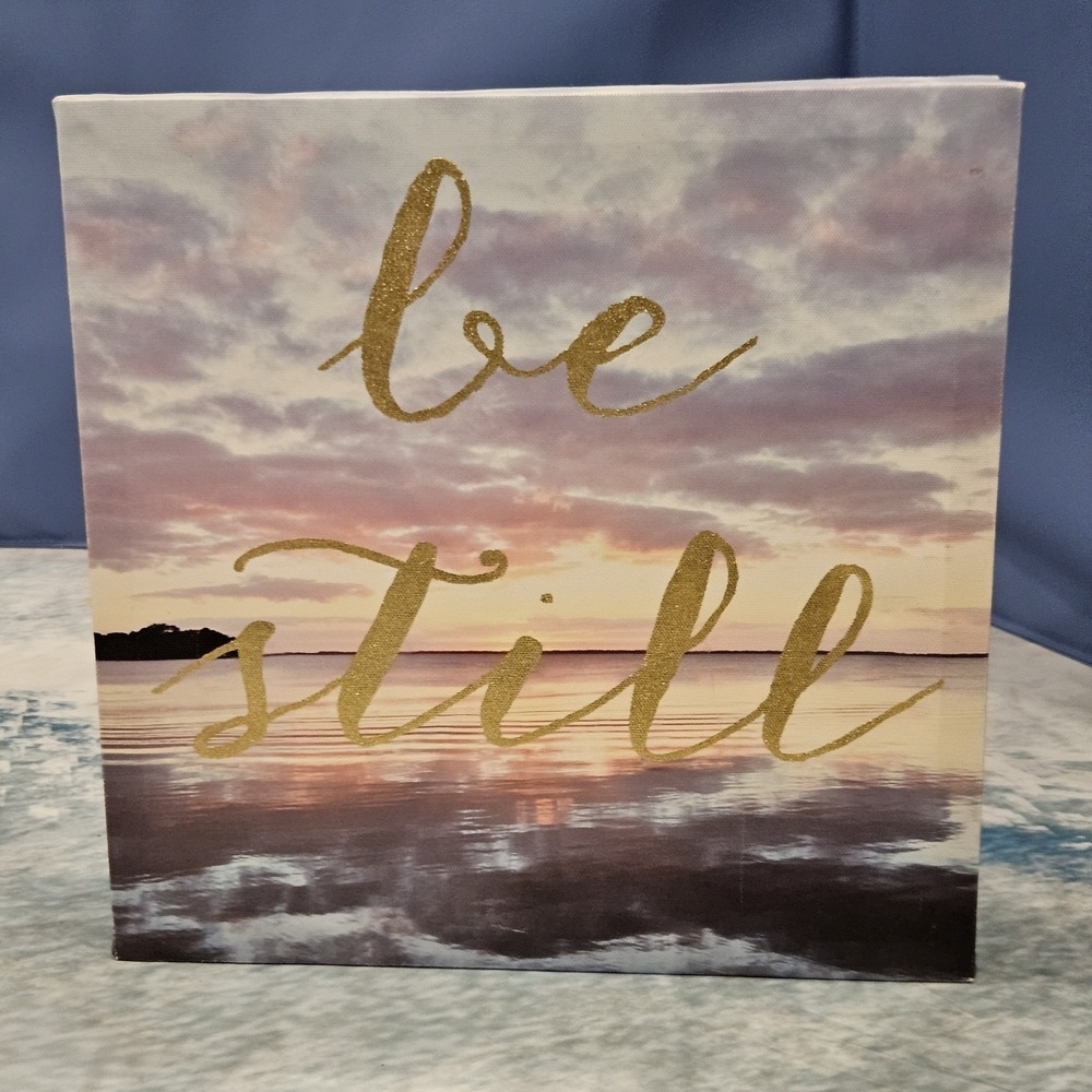 Be Still Ocean‎ Canvas Wall Art Beach Sunset Christian Decor 12x12